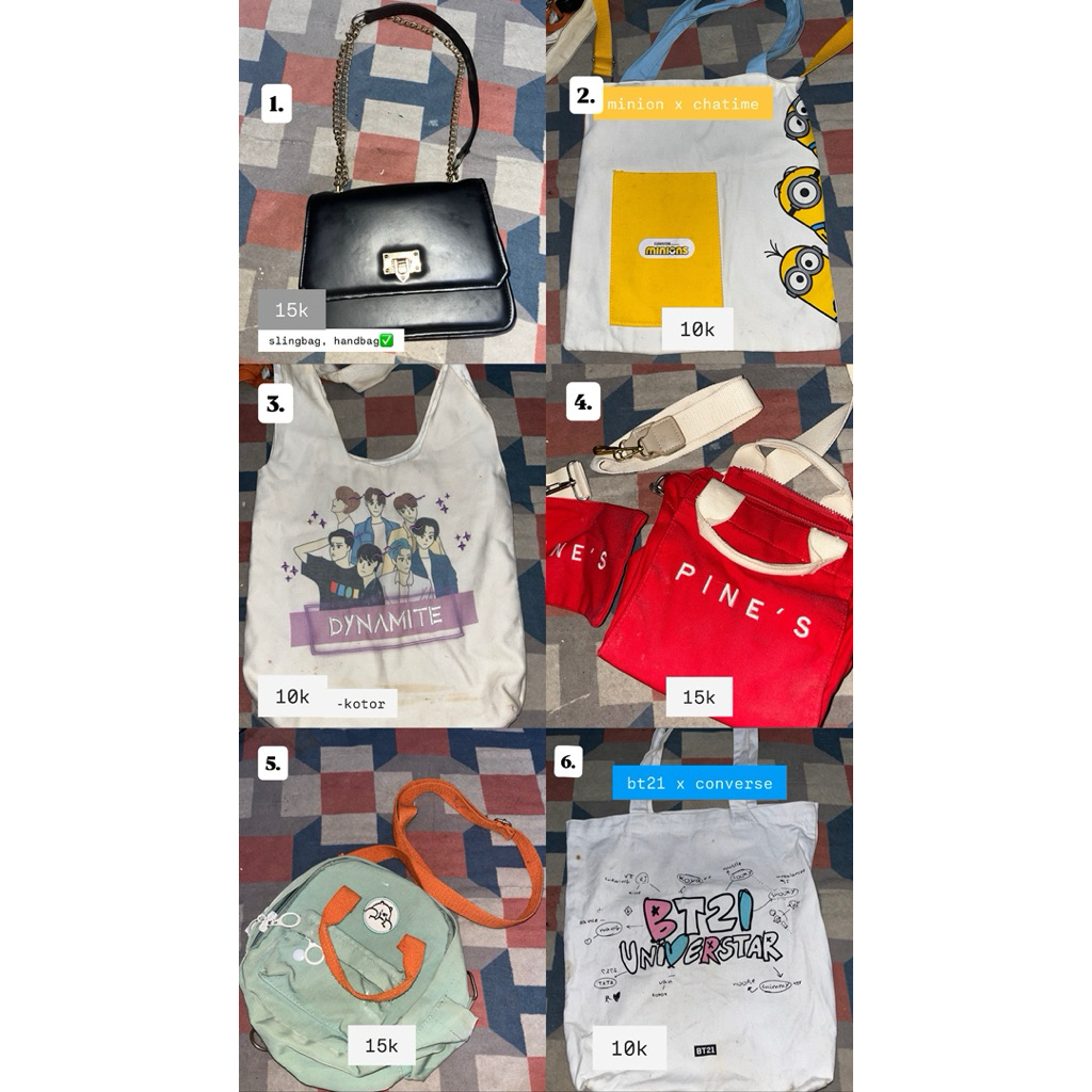 [BUY 2 GET 1]PRELOVED TAS TOTE BAG CONVERSE MINION IN THE SOOP