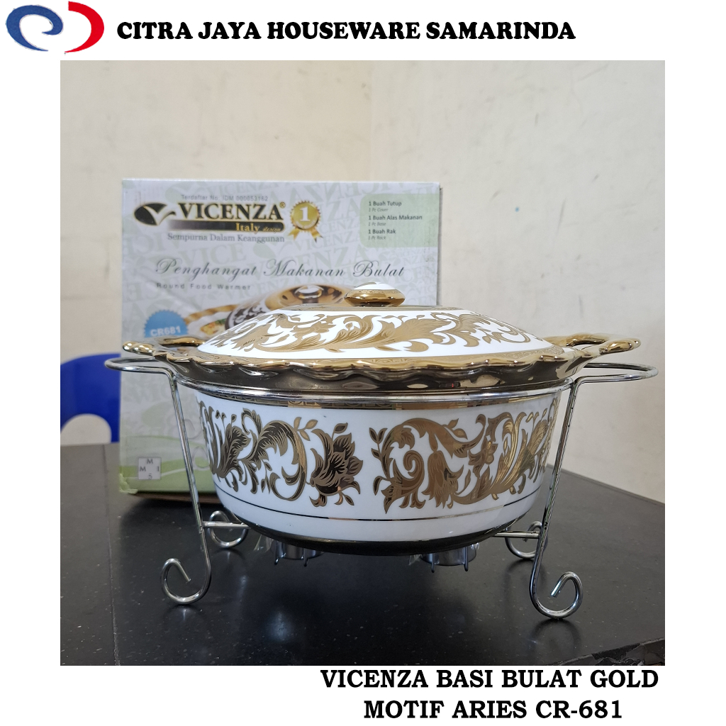 Basi Bulat Keramik Gold Vicenza Cr-681 (Per 1 Pcs)