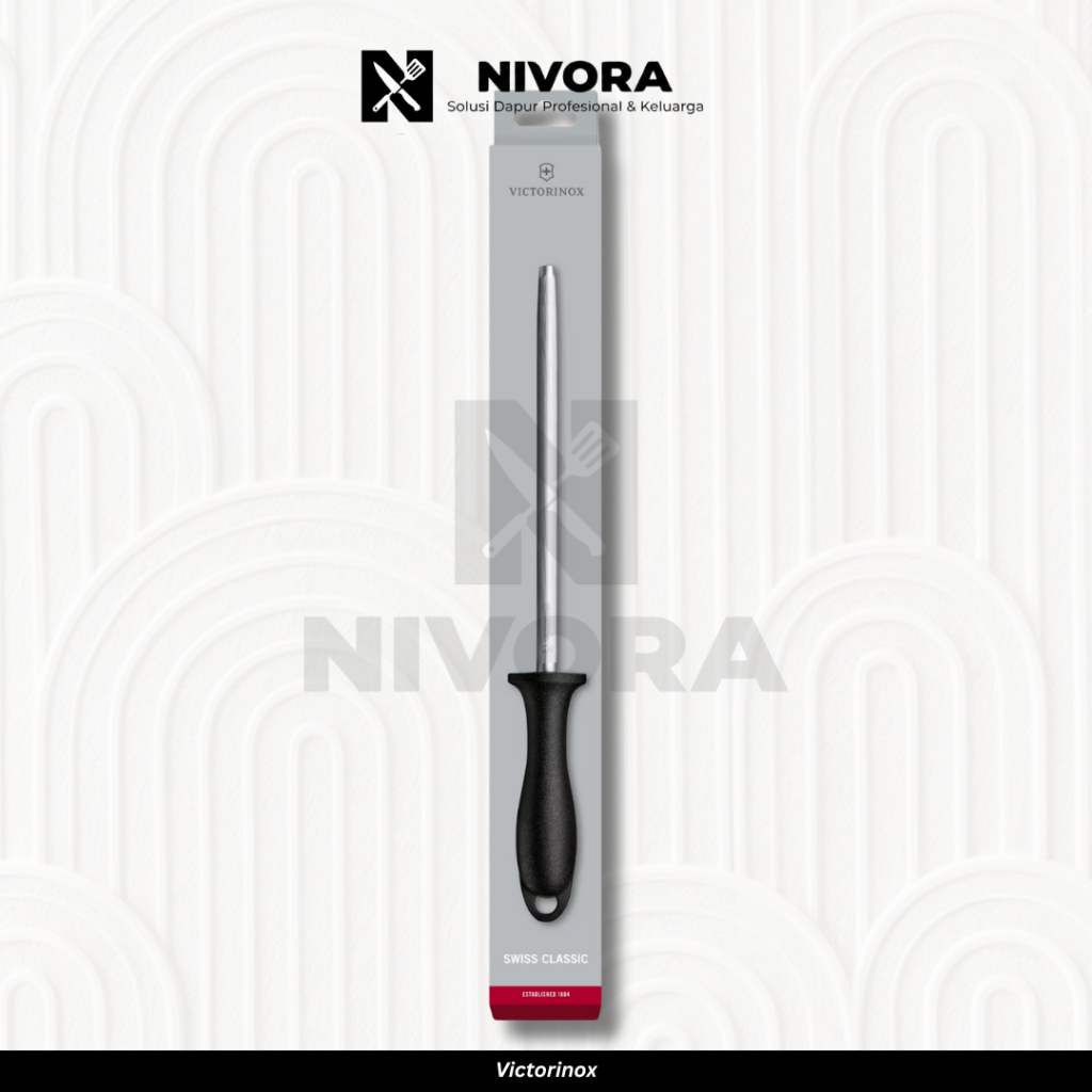 Victorinox Original Swiss Classic Honing Steel /  Asahan Pisau 8" Drat Halus / Pengasah Pisau / Butc