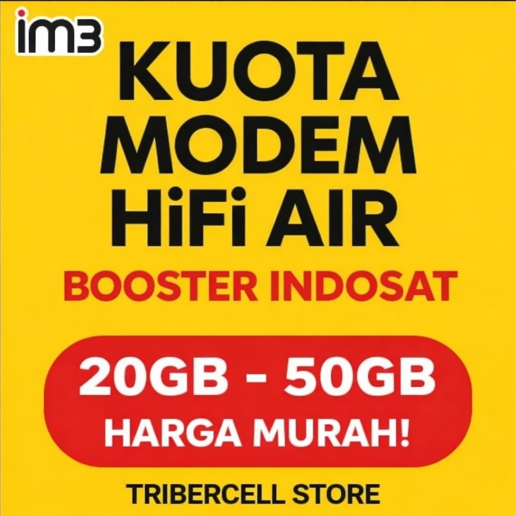 Paket kuota booster/tambahan HIFI AIR indosat 20gb dan 50gb 30hari