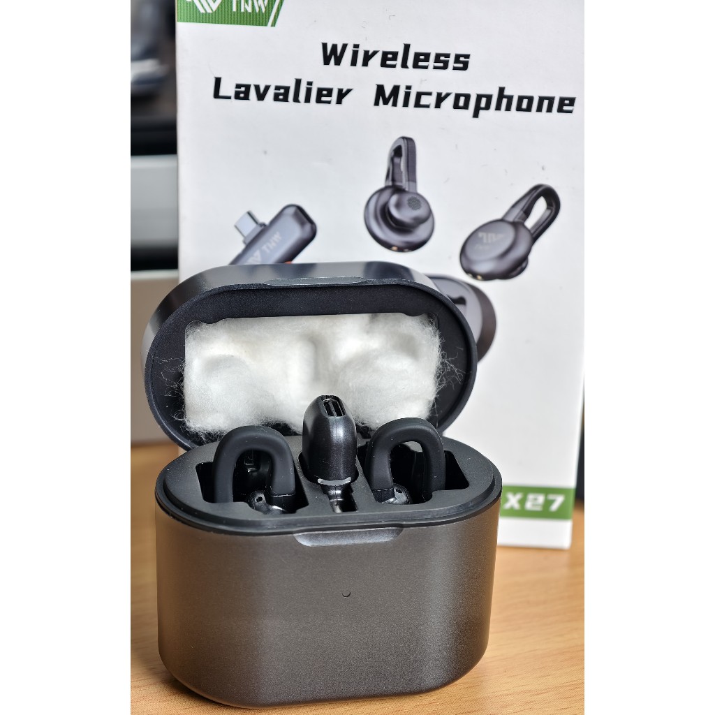 TNW x27 Bekas Mini Wireless Lavalier Microphone Mic Clip on Noise Cancelling Dual Mikrofon Untuk Vlo