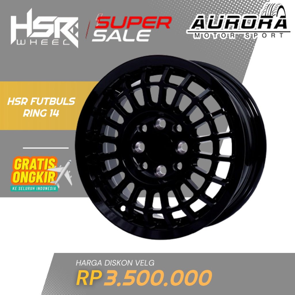 Velg Variasi Mobil Murah R14 HSR Cocok Brio,Avanza,Sigra,Karimun - Promo Free Ongkir