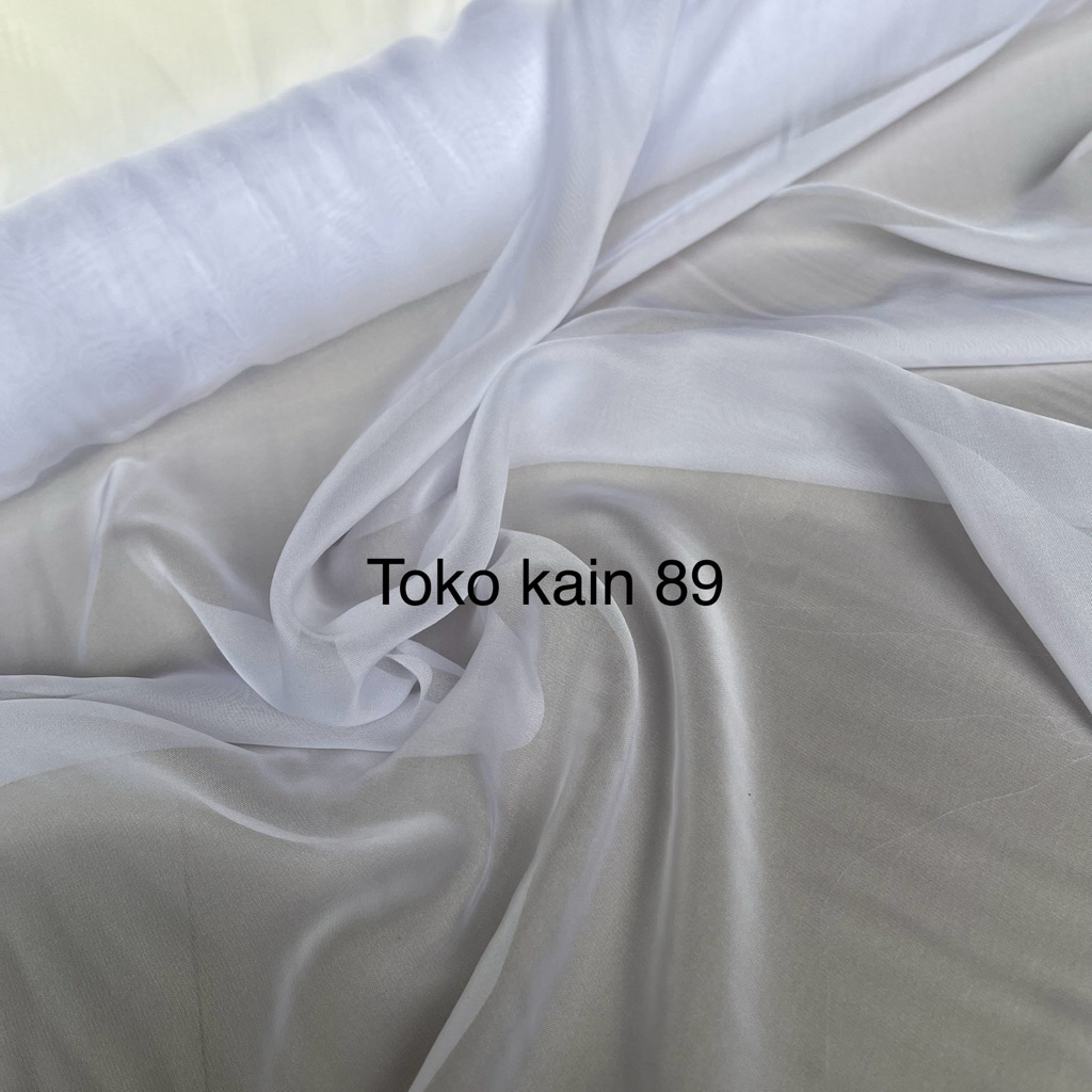 Kain Chiffon Silky / Sifon Silk Polos / Bahan Chiffon Halus Tipis Trasparan Halus Lembut Seri Warna