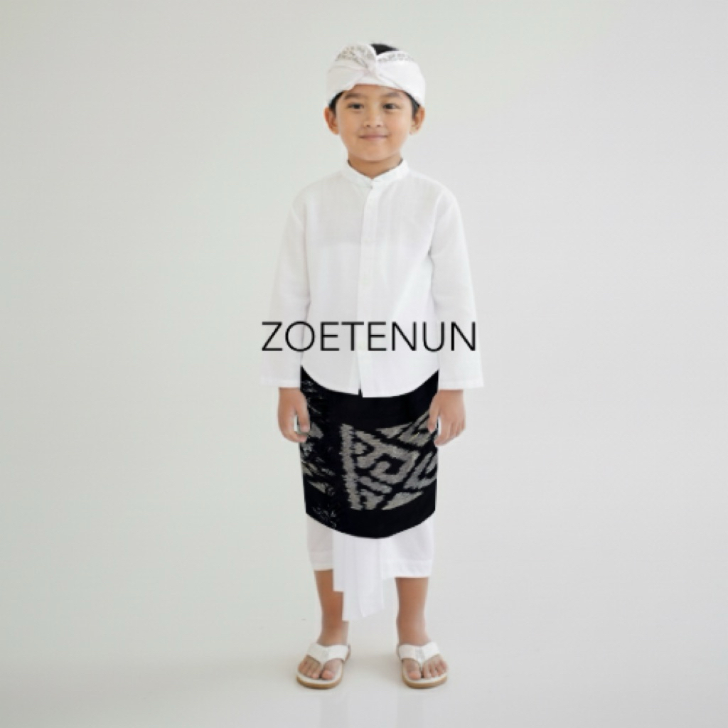 ZOE KAMEN ANAK BLACK - kamen jadi anak cowok bali tenun blanket premium / pakaian adat anak bali