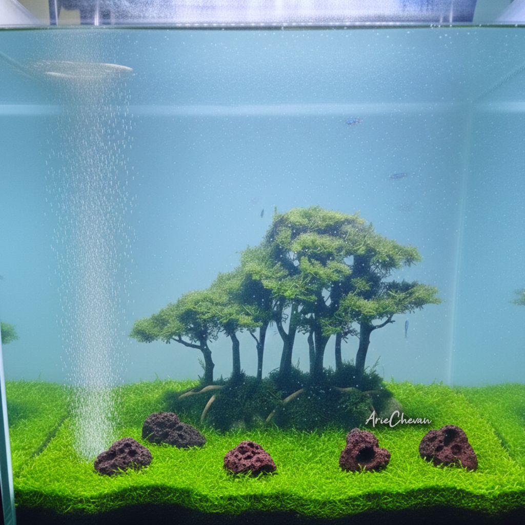 hiasan aquarium hardscape jungle hiasan pohon bonsai untuk aquascape include moss