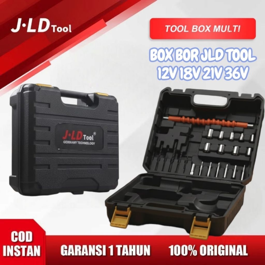 Koper box tools JLD TOOL original dan aksesoris bor cordless 12v 20v 36v 98v 198v