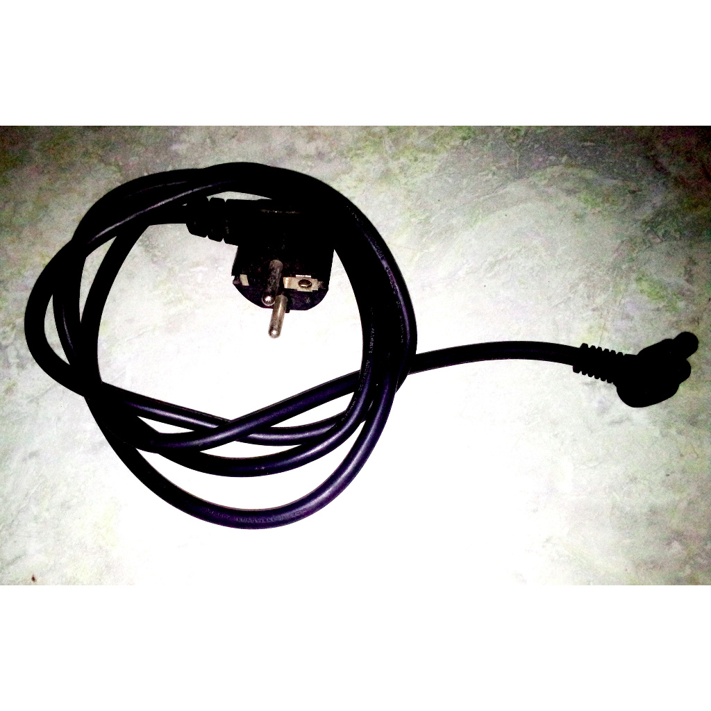 Kabel Power ORI TV LED LG Bengkok Atau Bentuk L - Lubang 2 - Lubang 3