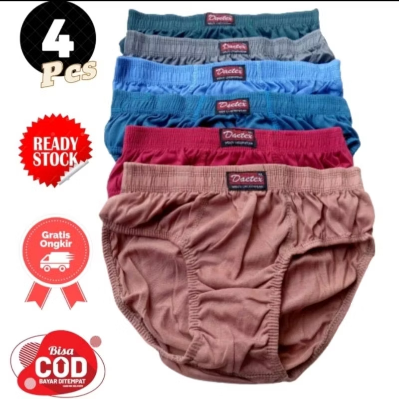 6 pcs celana dalam pria katun polos
