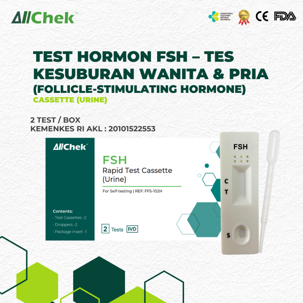 ALLCHEK Test Hormon FSH – Tes Kesuburan Wanita & Pria | Isi 2 Test