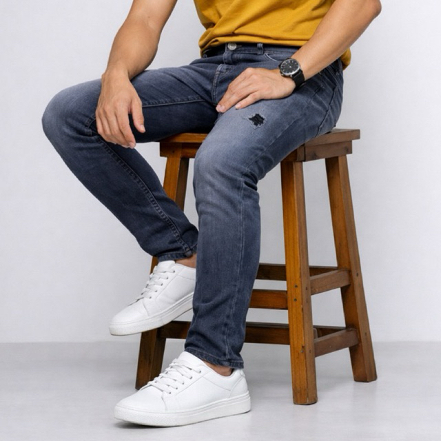 PO07- Celana Jeans Pria Panjang Slim Fit - O’City Pilihan celana panjang hitam pria dewasa