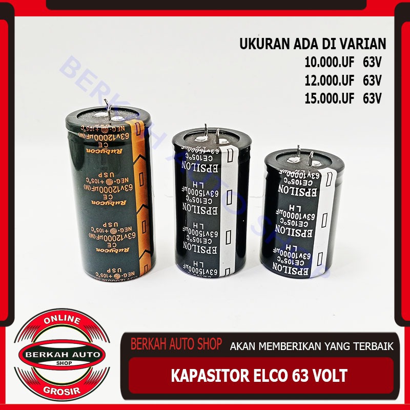 Kapasitor Elco Elko 10000uf 12000uf 15000uf 63V 63volt kualitas bagus