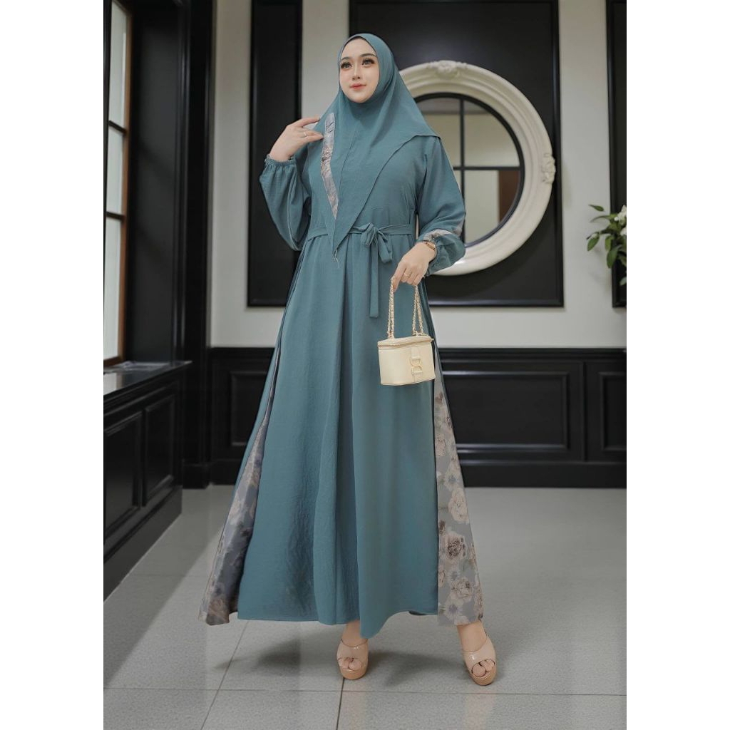 Gamis aliya dior set khimar super cantik elegant