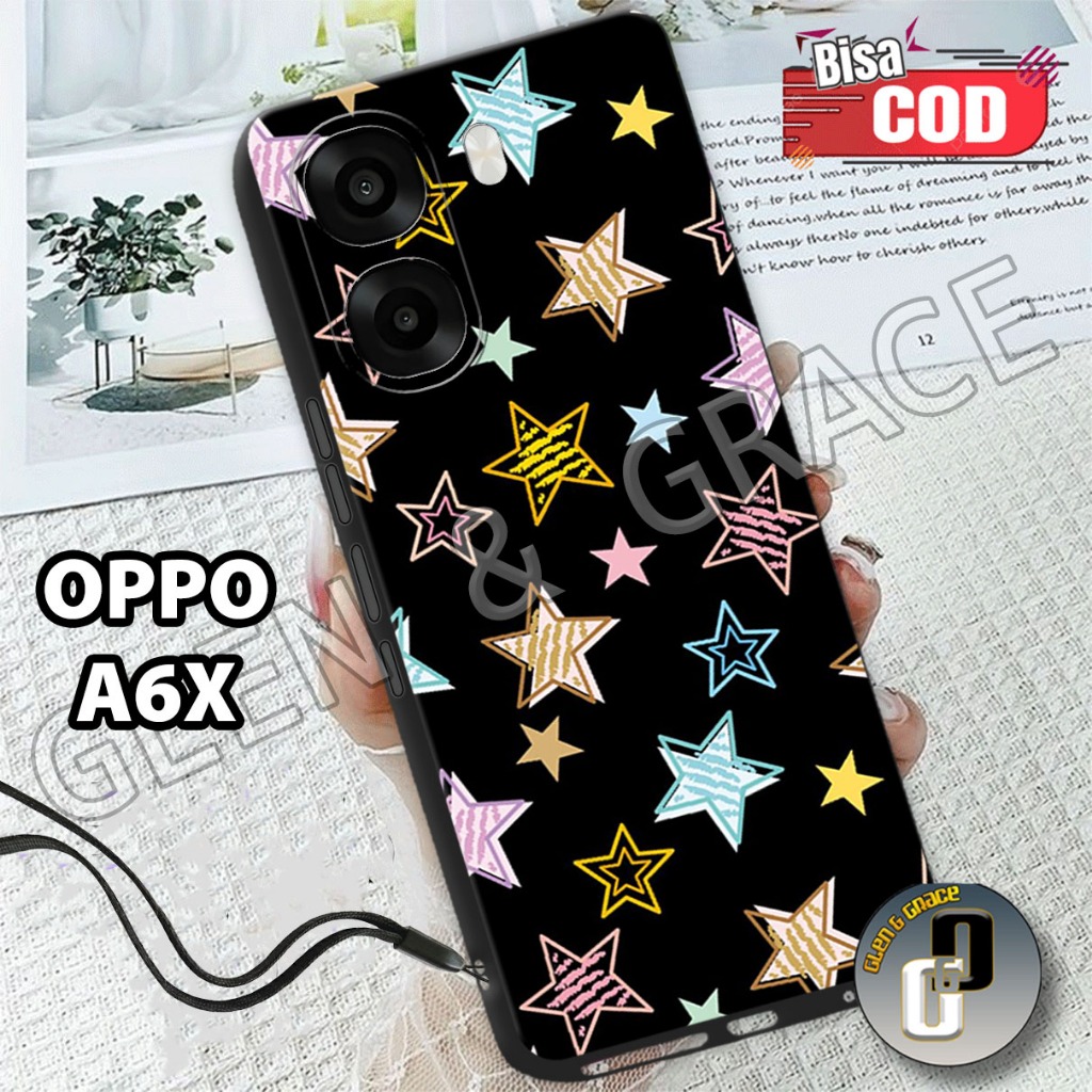 G15/Softcase procamera oppo a6x - oppo a6 terbaru free gantungan hp case silikon motif bintang fashi