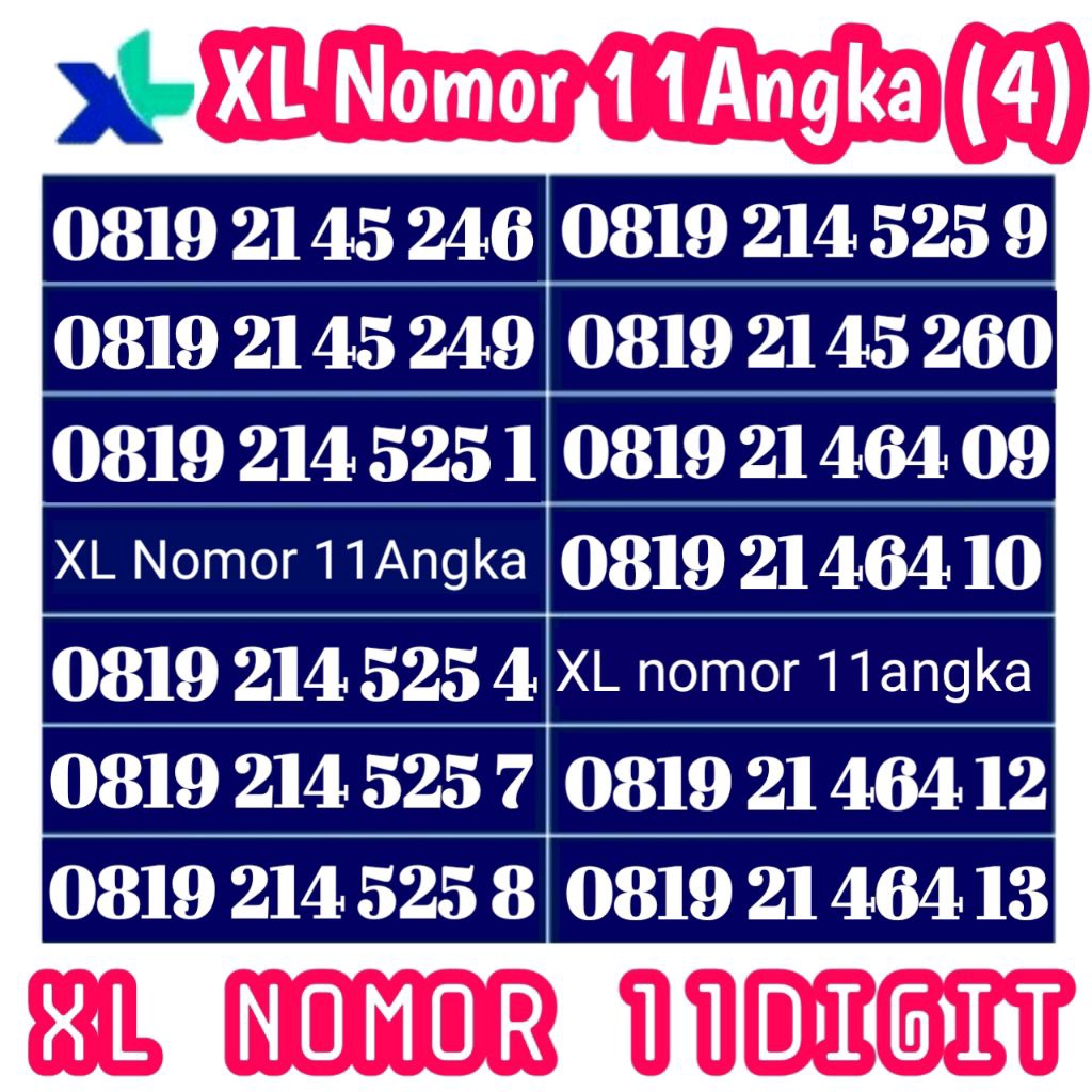 promo perdana Xl nomor cantik 11Digit(Cek Deskripsi)