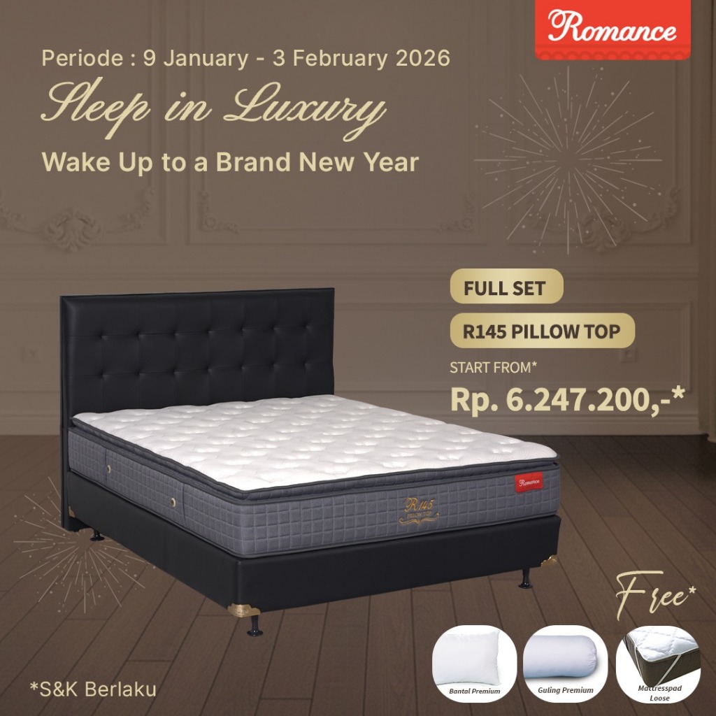 Romance - Kasur R145 Pillowtop (Full Set) Romance Grosir