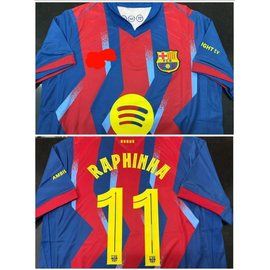 Jersey Kaos Baju Sepak Bola Barca Barcelona Barka Barce Home Away 3rd Third Merah Biru Pasang Sablon