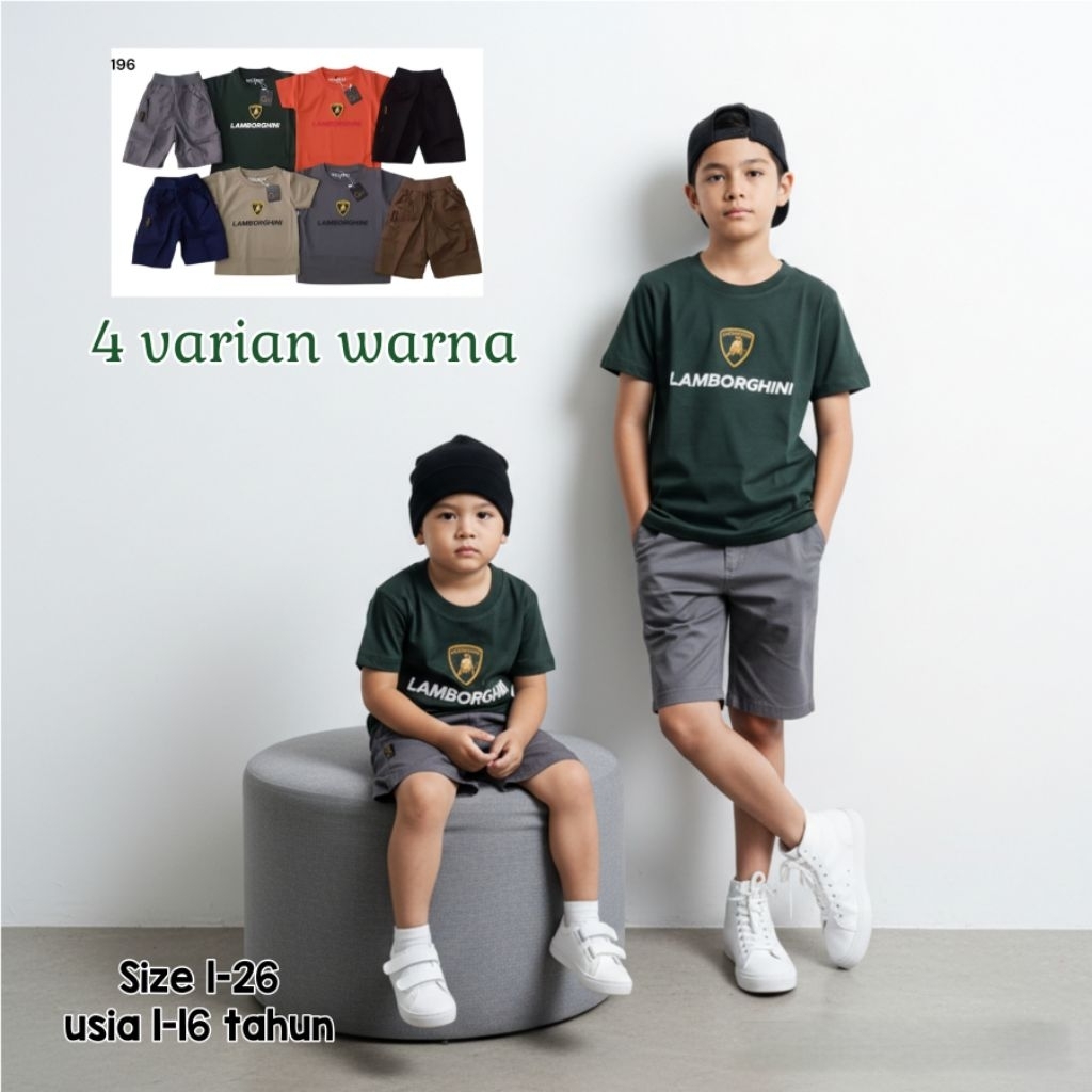 [1-16 th] SETELAN BAJU ANAK LAKI LAKI GUGO GOLDGENE BORDIR EMBOSS CELANA KATUN PENDEK 1 2 3 4 5 6 7 