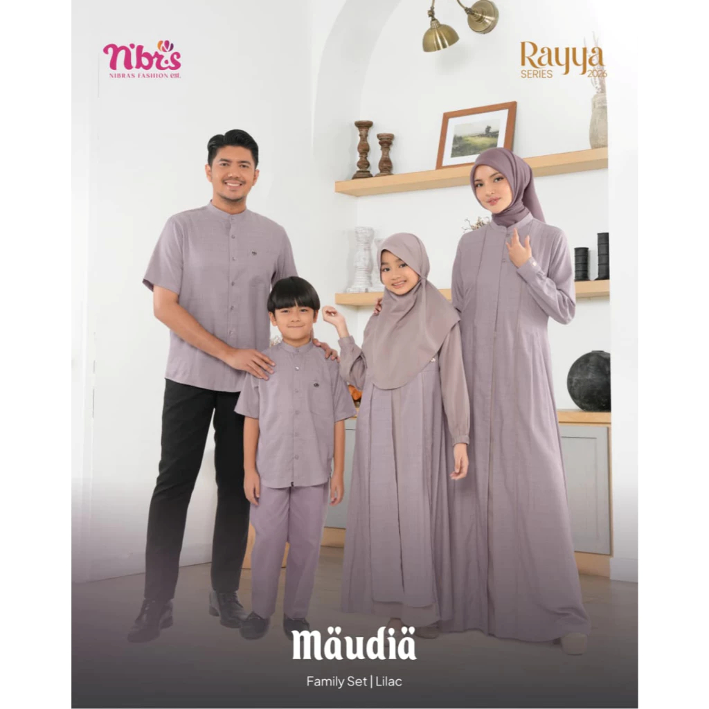 Raya Series 2026 Maudia Lilac Nibras New Arival Sarimbit Keluarga Trend 2026 Family Set Muslim Outfi