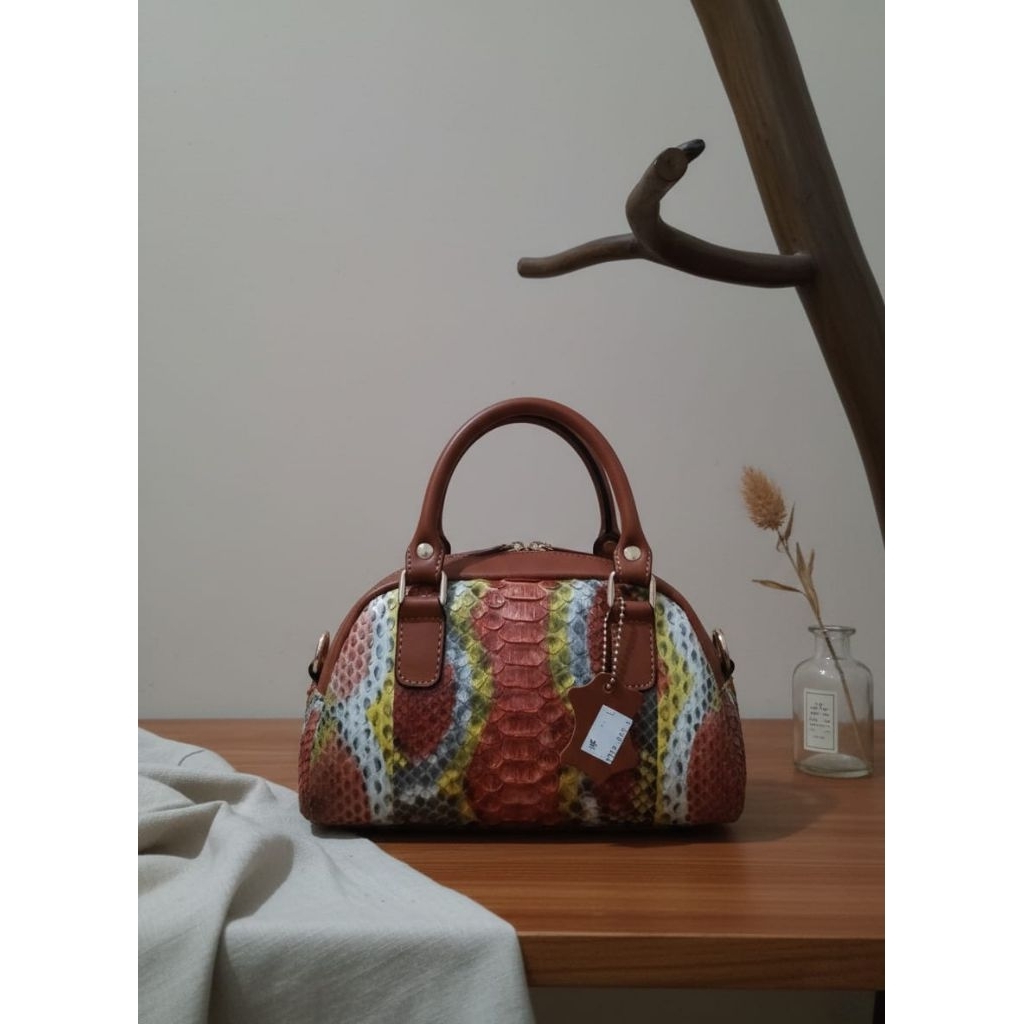 Tas Handbag Motif Kulit Ular