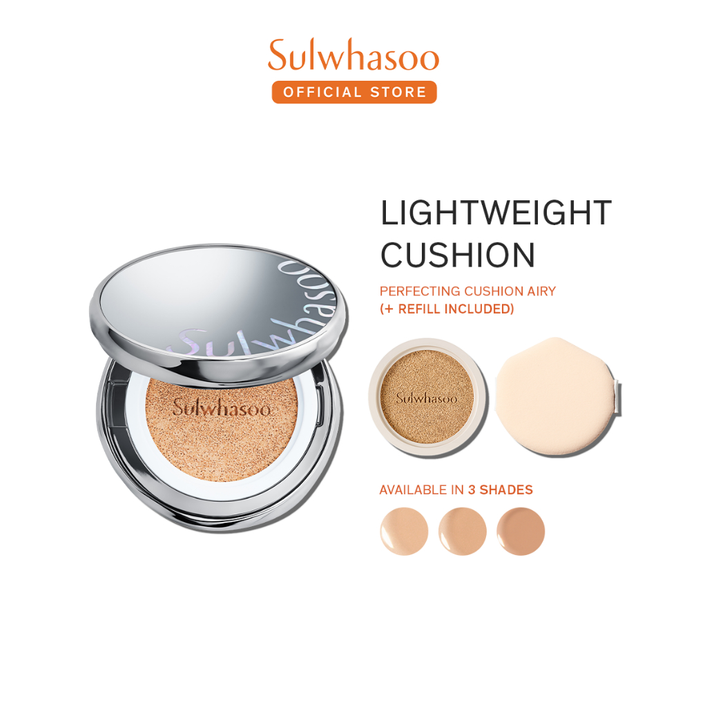 Sulwhasoo Perfecting Cushion Airy 15g*2 - Glow, Cushion, Bedak, Breathable, Natural, Foundation