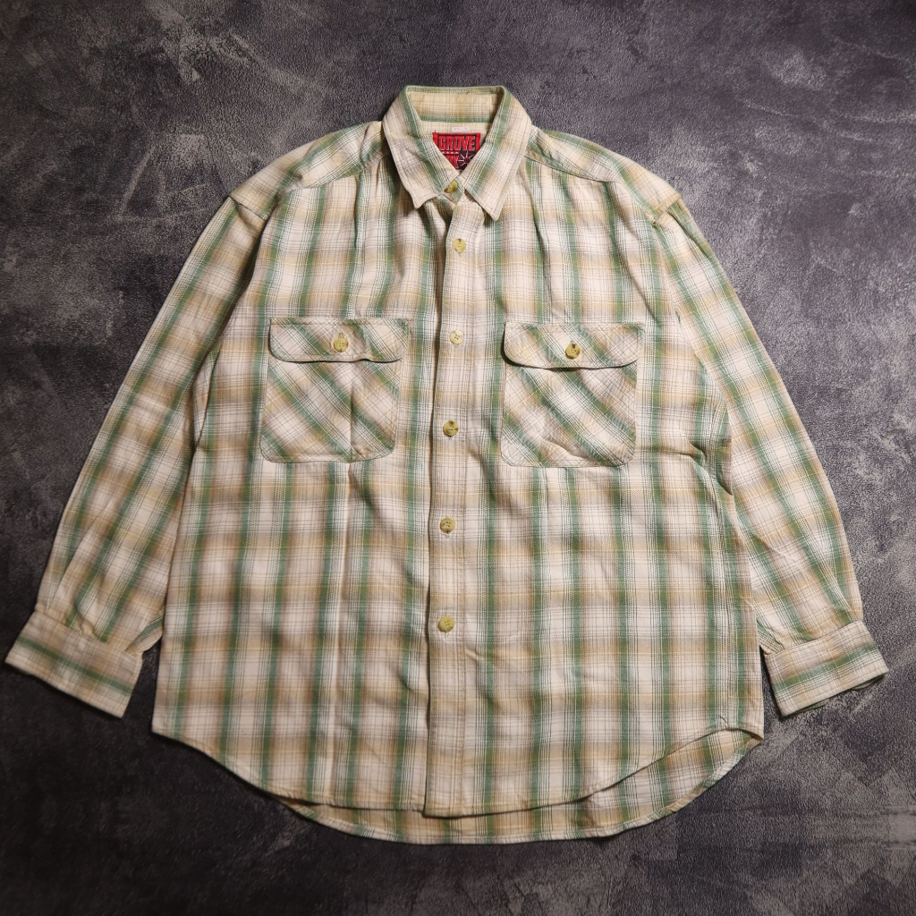 KEMEJA VINTAGE GROOVEBOX VETERANO FLANEL SHIRT FL5 SIZE M FIT L