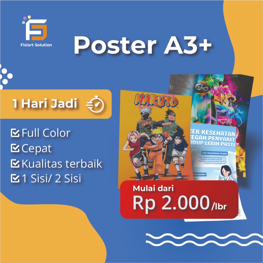 Print Poster A3+ - Cetak A3+ Bisa 1 Hari Jadi - 1 Sisi / 2 Sisi