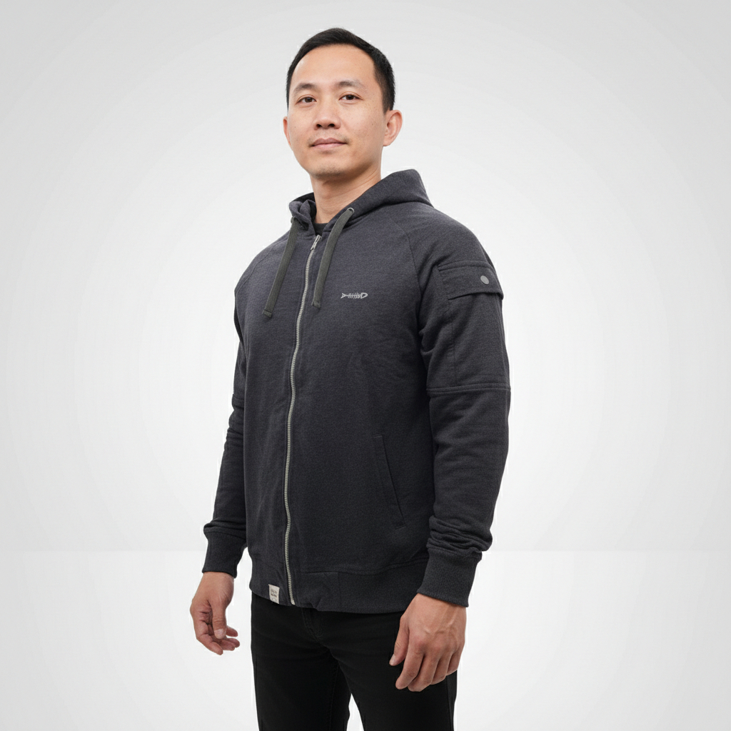 Jaket Hoodie IEBE J7AL8030 Black