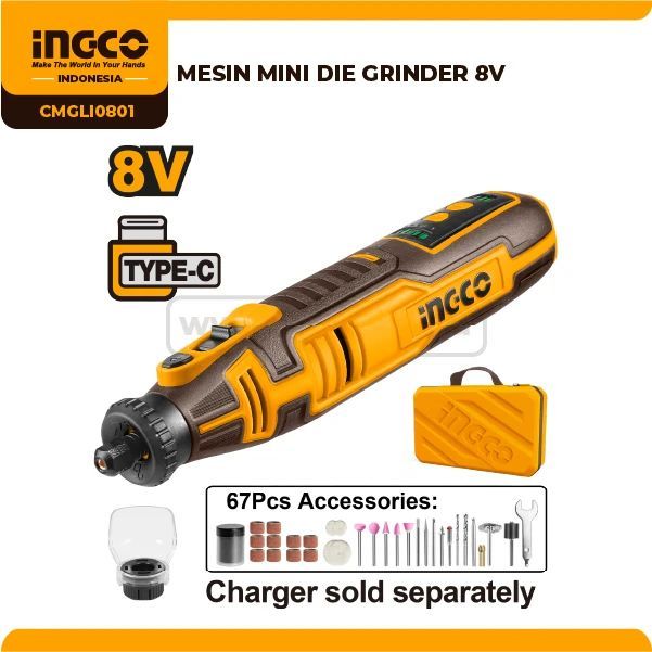 INGCO CMGLI0801 – MESIN MINI DIE GRINDER 8V