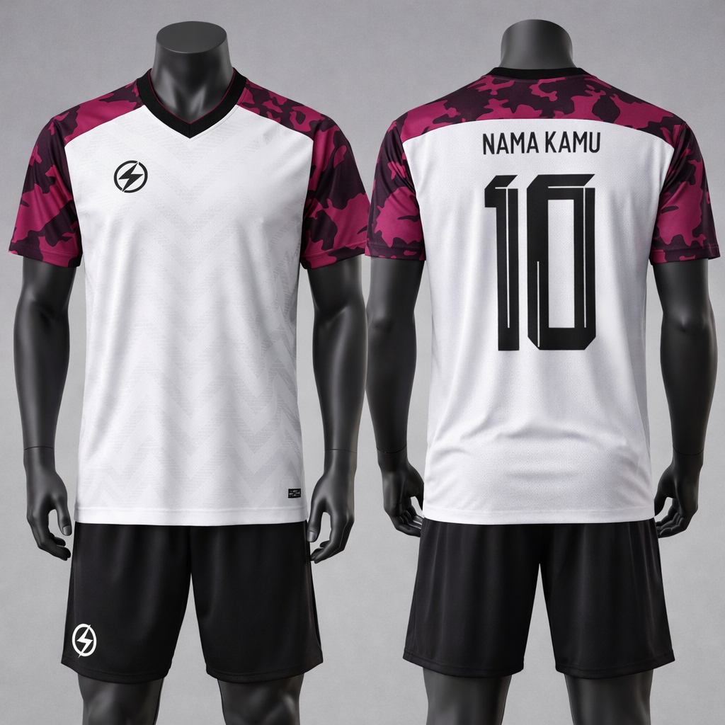 Baju Bola Jersey Futsal Pria – Custom Nama & Nomor Punggung