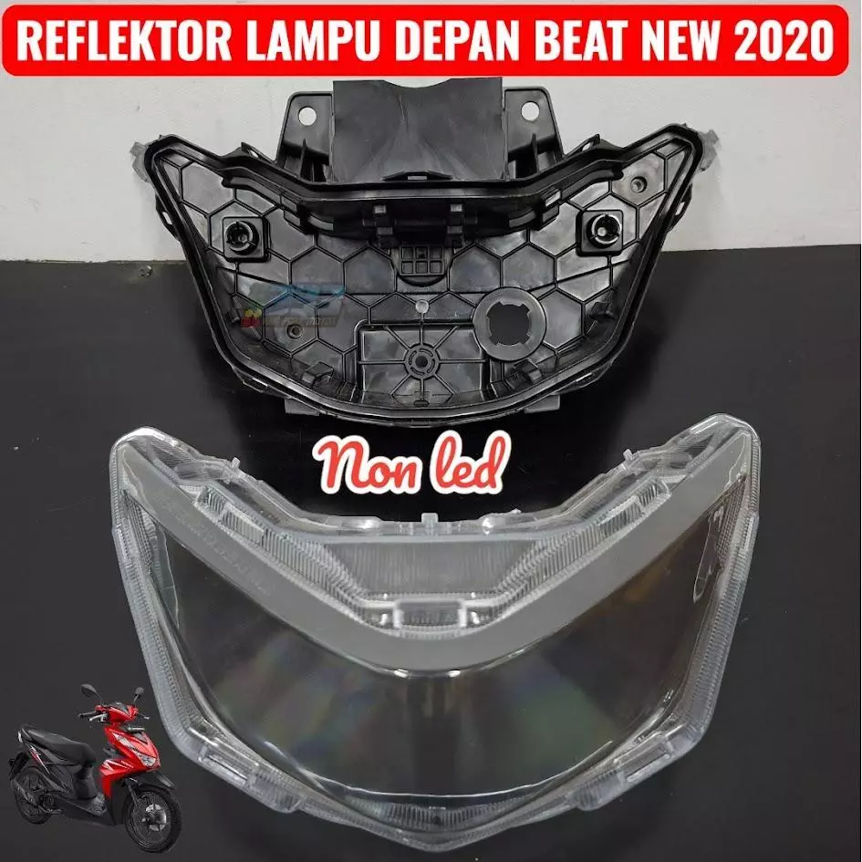 housing batok reflektor lampu depan beat new 2020 deluxe street K1A set mika lampu depan berkualitas