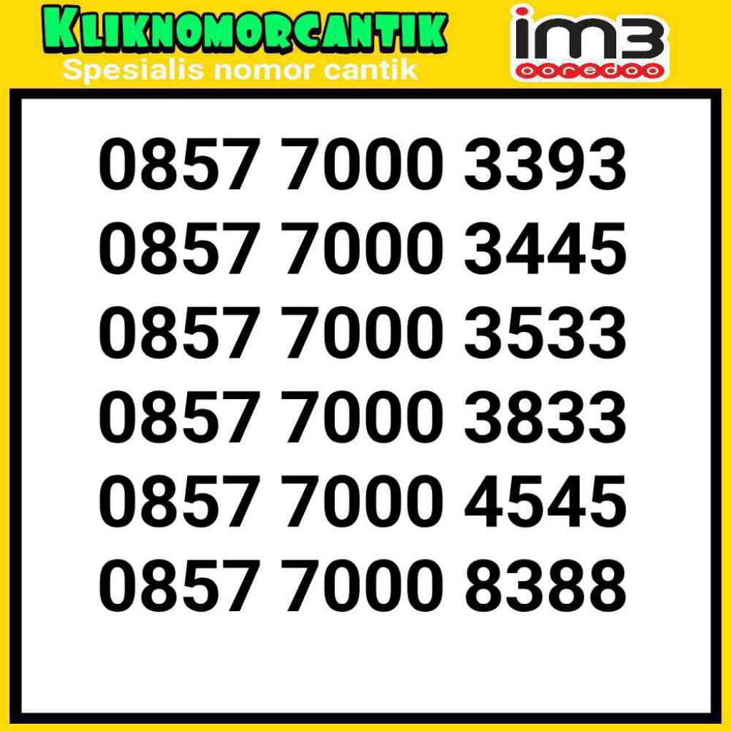 nomor cantik indosat IM3 4G&5G Indosat 7000 A1