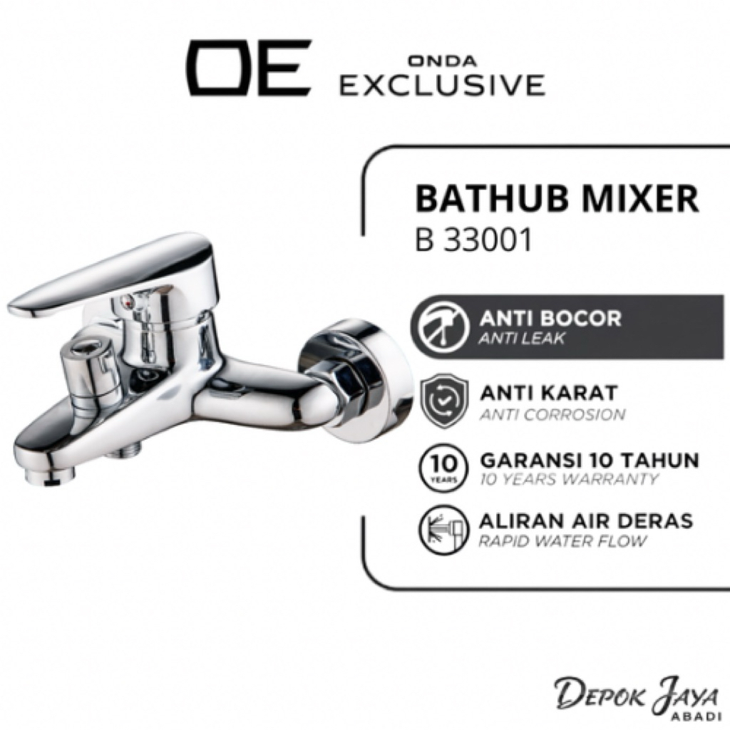 Kran Bathtub ONDA EXCLUSIVE B 33001 - Keran Shower Kamar Mandi Panas Dingin Kuningan