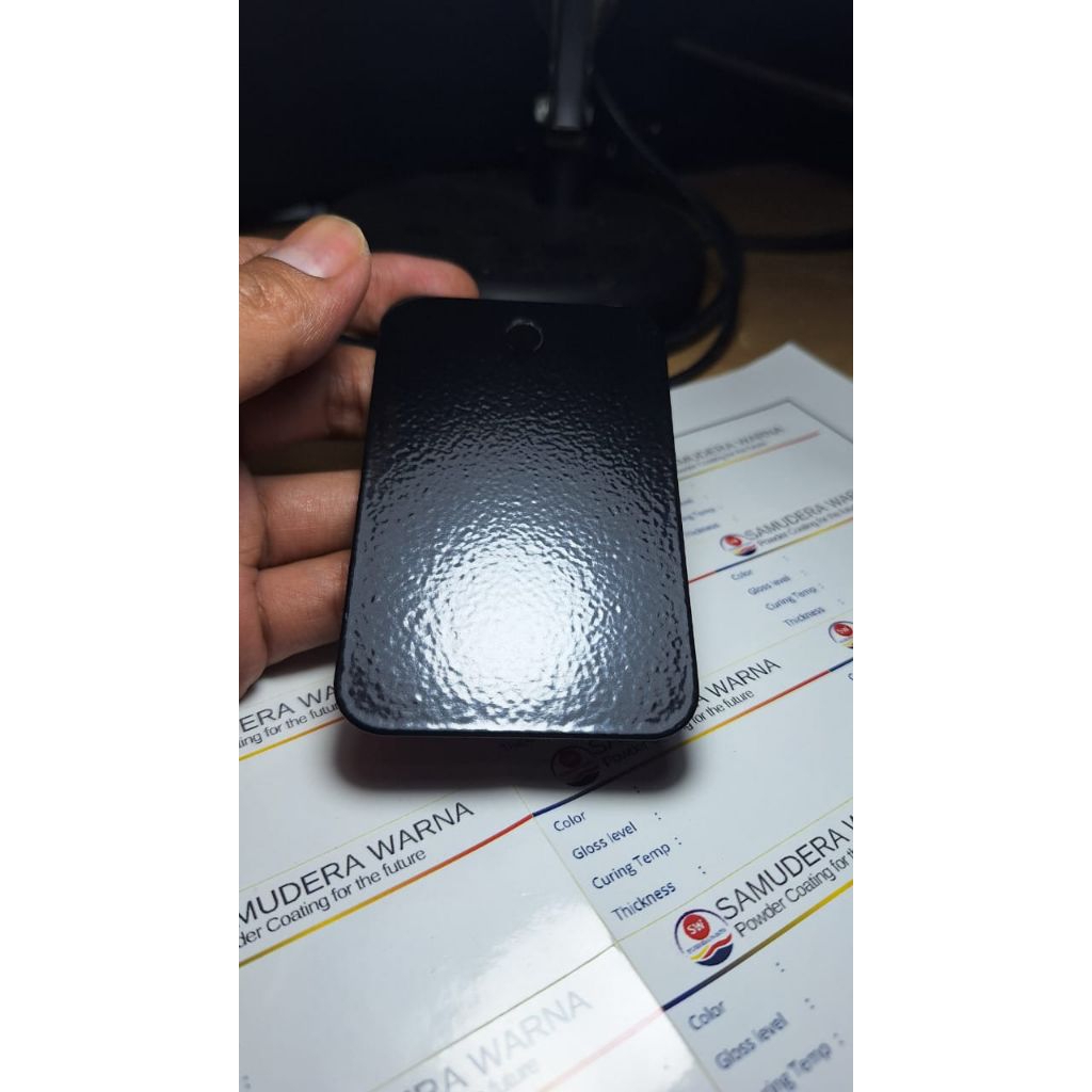 cat powder coating hitam tekstur - black wrinkle - kondisi baru 500gram