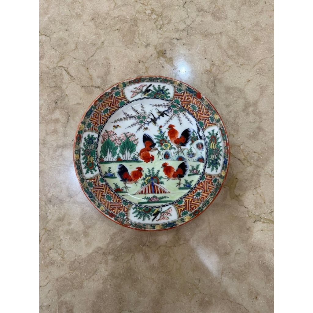 Piring antik keramik china motif timbul langka