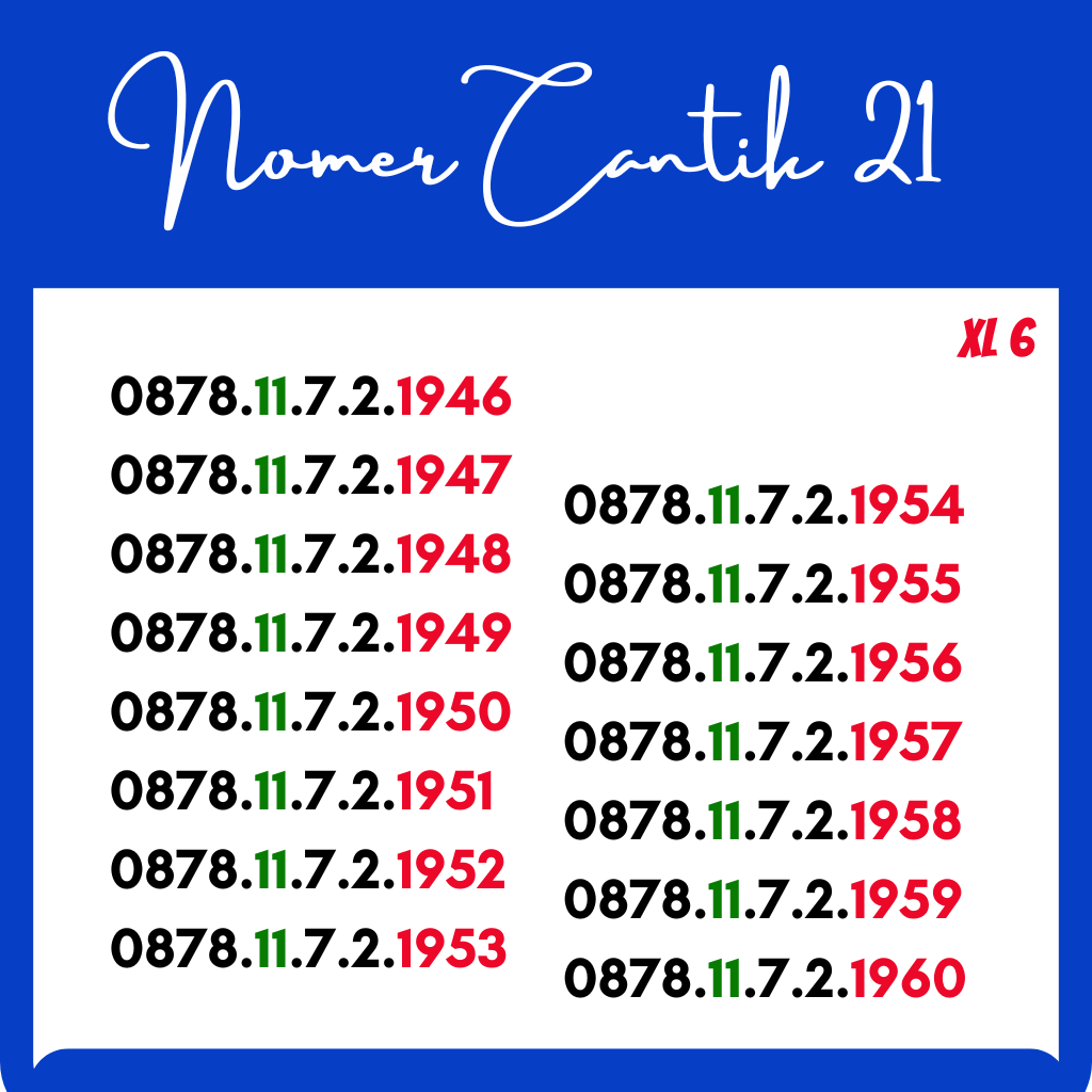 NOMOR CANTIK MURAH XL SERI TAHUN