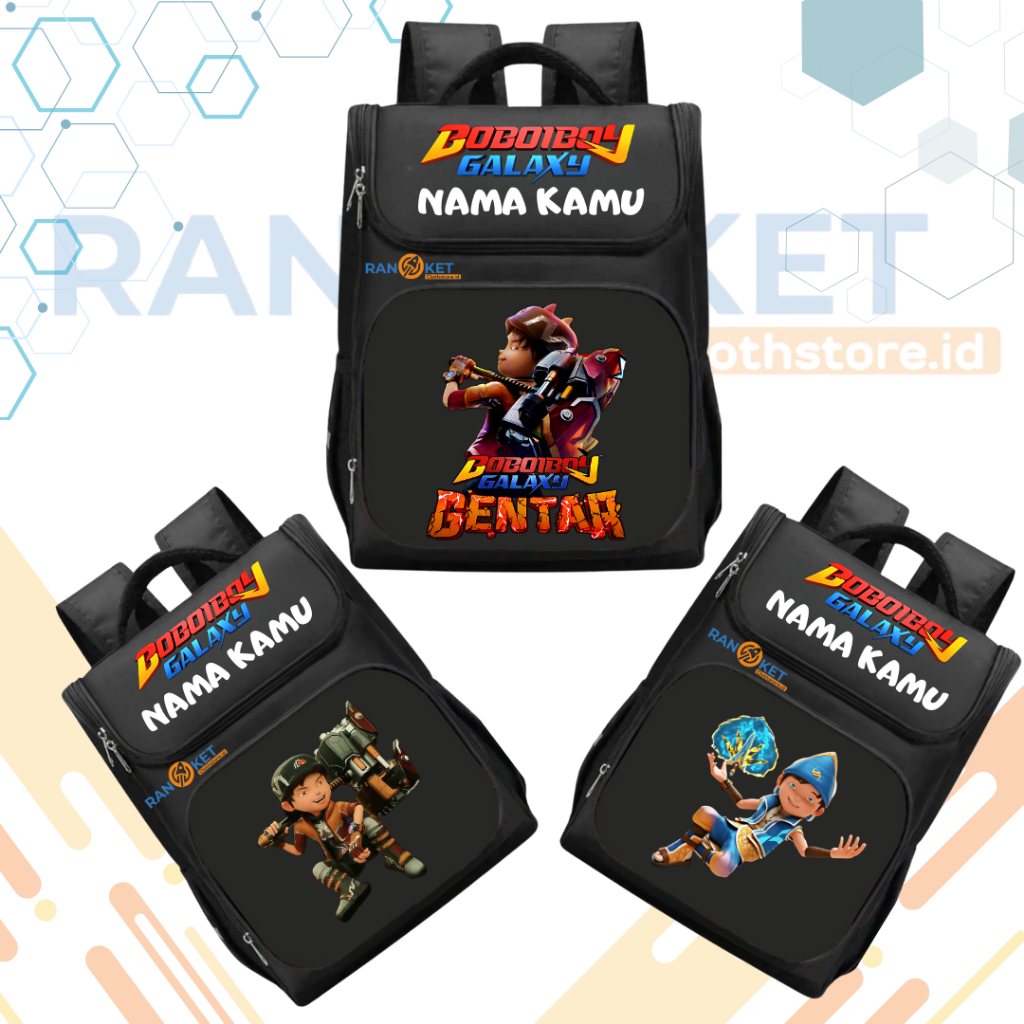 Tas Ransel Sekolah Anak TK/SD Boboiboy Galaxy I Tas Gendong Sekolah Anak SD/TK Boboiboy Galaxy