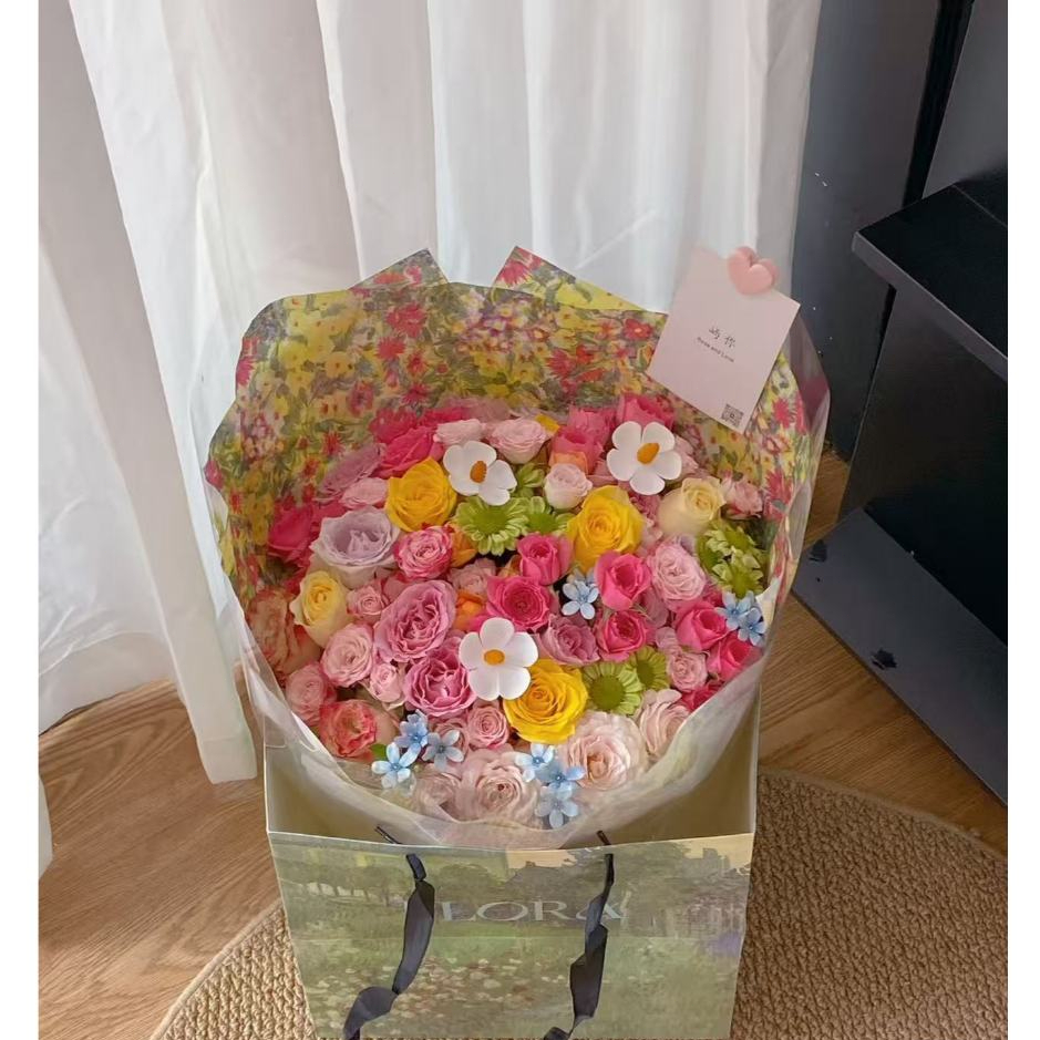 Buket Mawar/ Bunga Sabun Warna-warni - Hadiah Ulang Tahun/Ulang Tahun Pernikahan/Wisuda Bunga Wangi