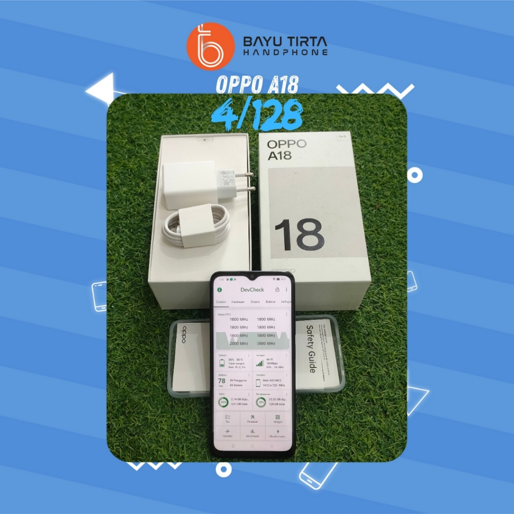 OPPO A18 (4/128GB) | Glowing Black | Second / Bekas | S+3