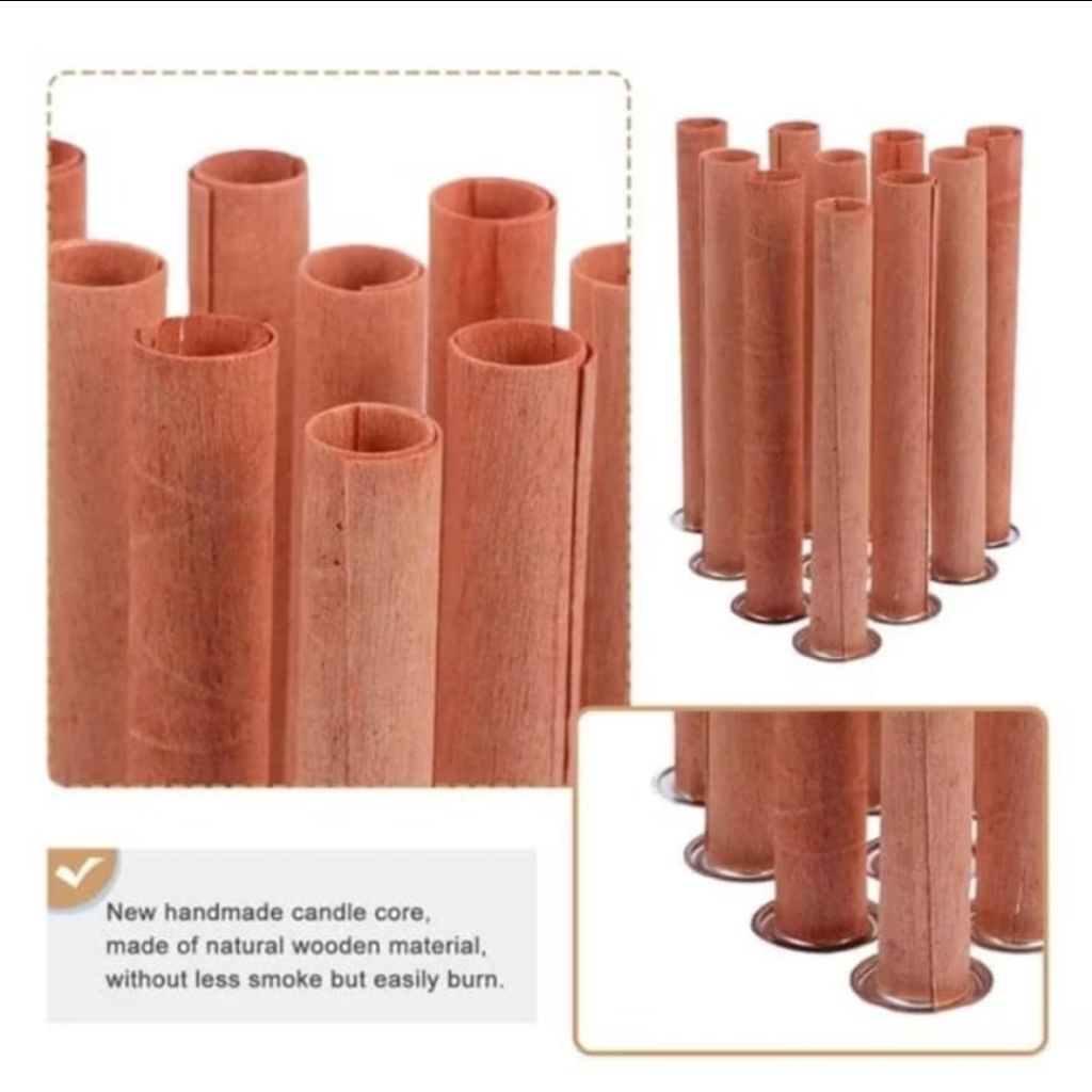 Cylinder Wood week, Sumbu Lilin Kayu Bentuk Silinder+Dudukan Sumbu