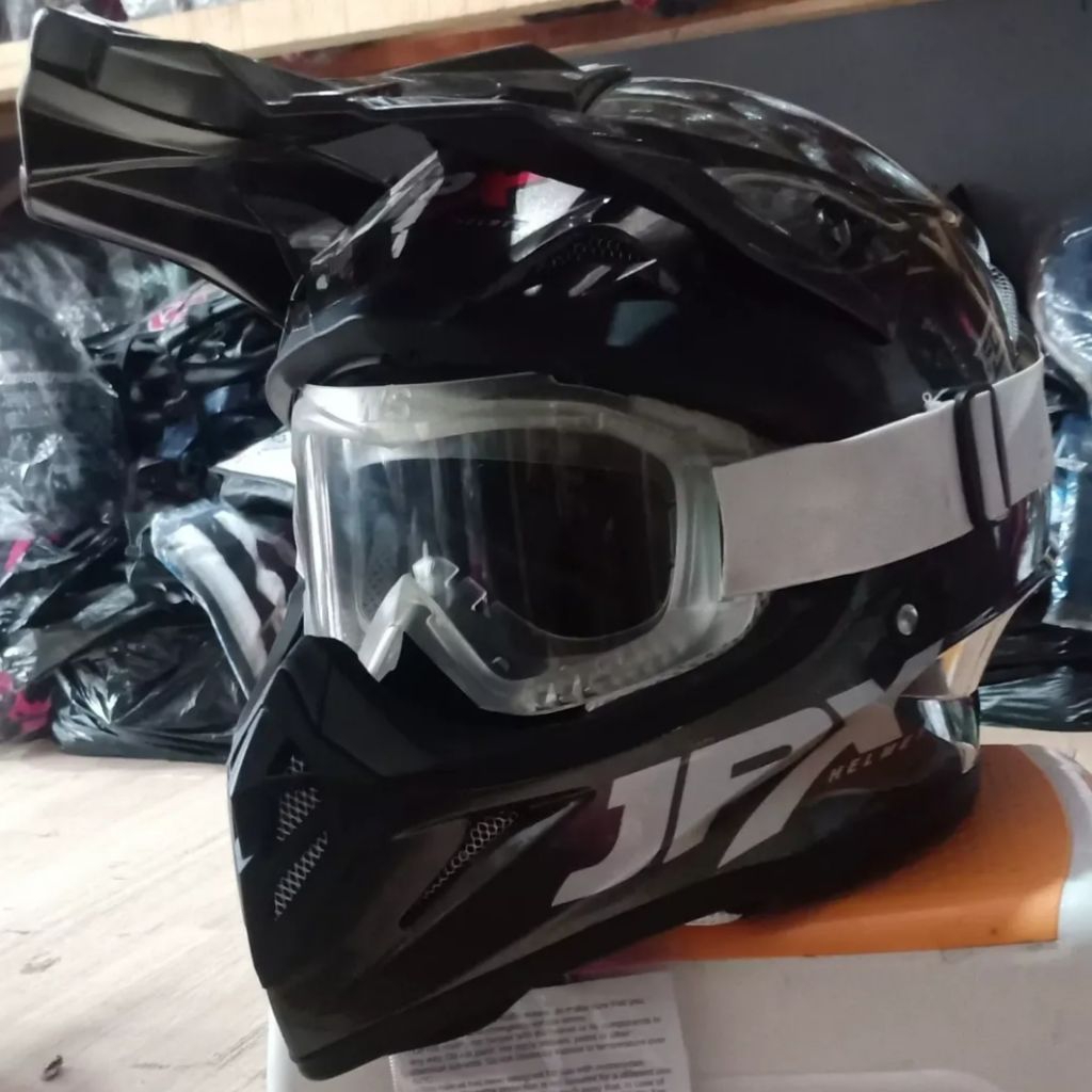 Helm JPX Cross dengan Kacamata Anti-Debu