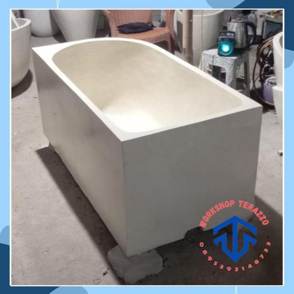 Bathtub Sudut Marble Terazzo Unik/ Bathtub Marmer Teraso