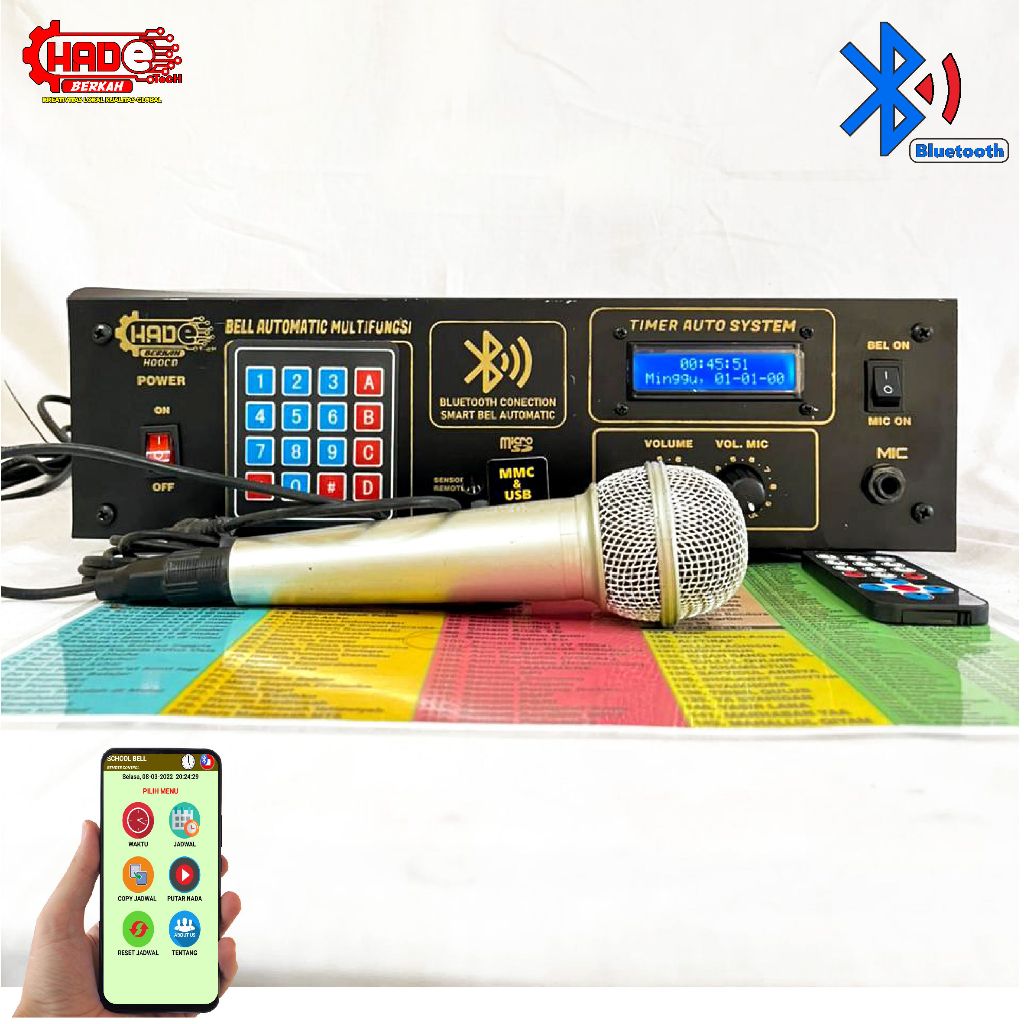 BEL SEKOLAH OTOMATIS SETING HP VIA BLUETOOTH PLUS MIC