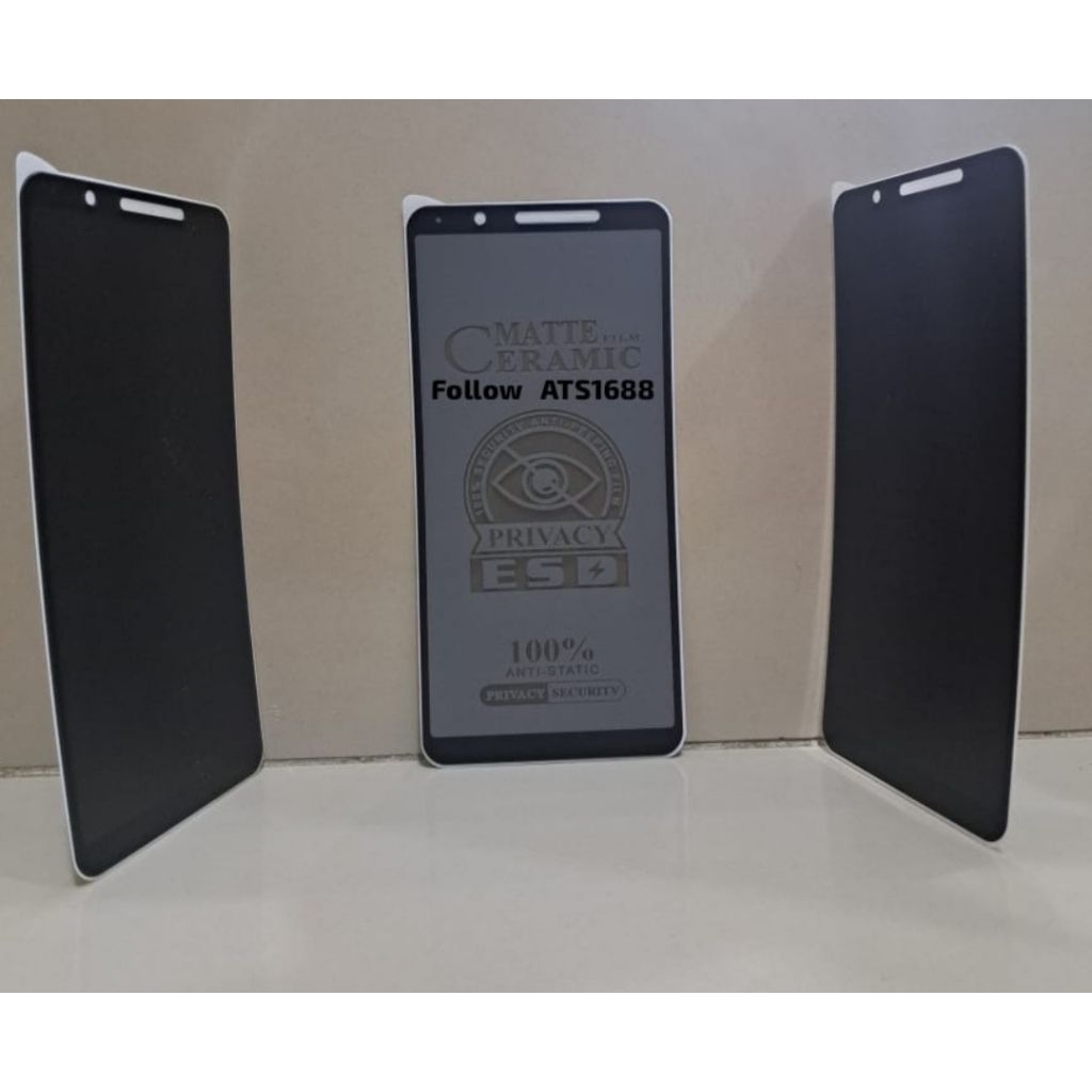 Anti Gores Spy VIVO 1724 Y71 Ceramics Tempered Glass Matte Film Ceramics Privacy Anti Spy Hitam VIVO