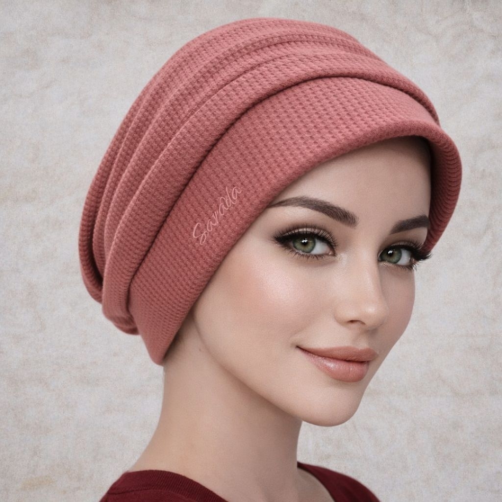 Sarada Turban Instan Mode Rempel Ciput Bahan Kaos Waffle Premium