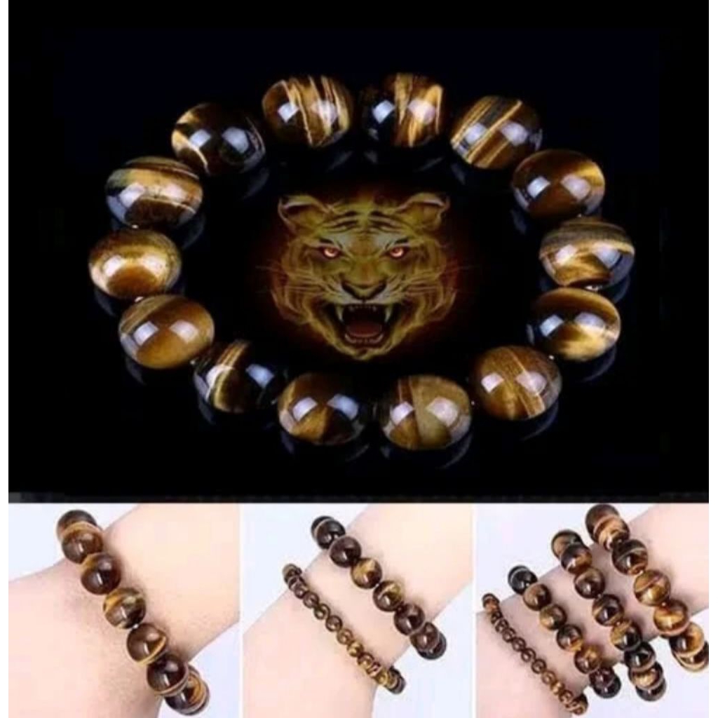Gelang Tiger Eye  Harimau Tridatu bracelet batu akik