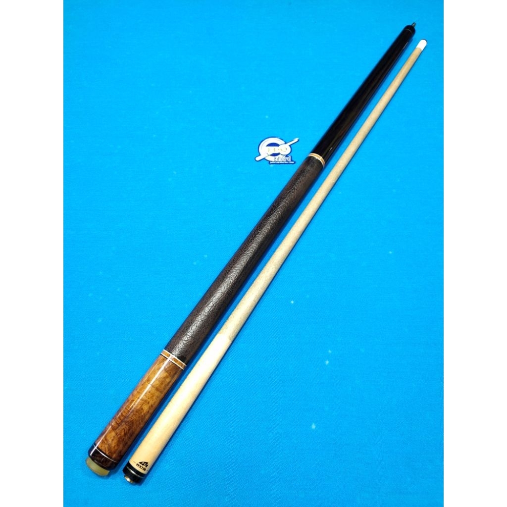 Custom Cue Base Ebony + Burl Amboina Wood Shaft Mezz WX700 Joint Uniloc