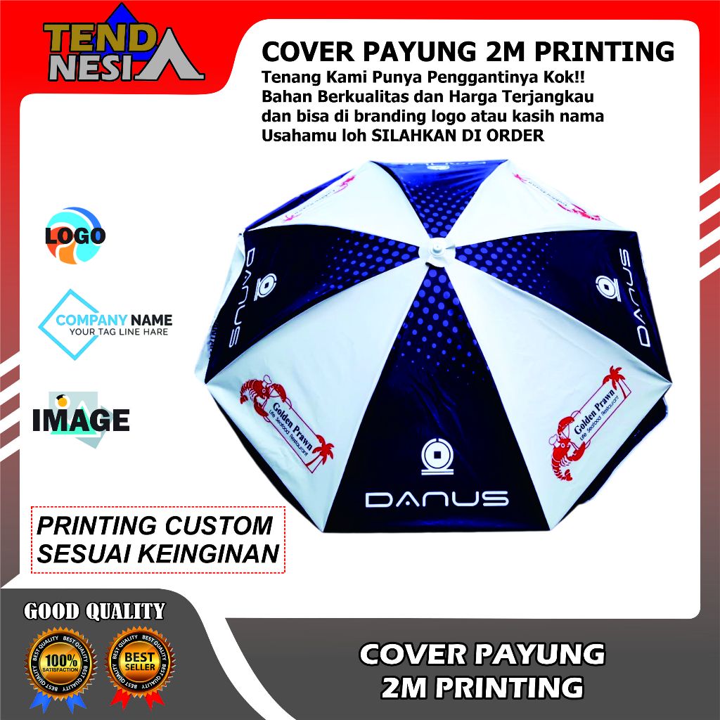 COVER PAYUNG GEROBAK MOTOR BRANDING CUSTOM PRINTING PARASOL