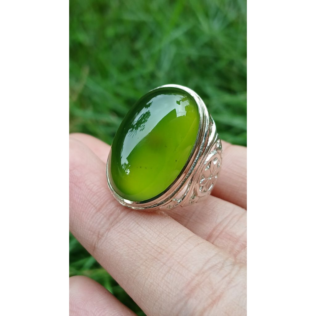 CINCIN AKIK GREEN EMERALD IJO BOTOL ACEH