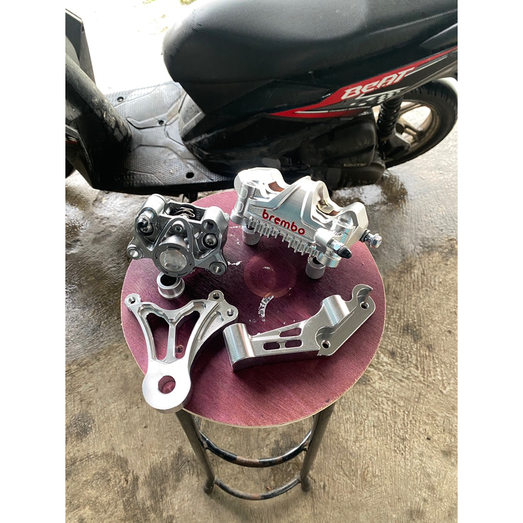 Kaliper Depan Brembo GP4LM Monoblock Grade A Set Pangkon Kaliper P100 Pnp Ninja r/ss