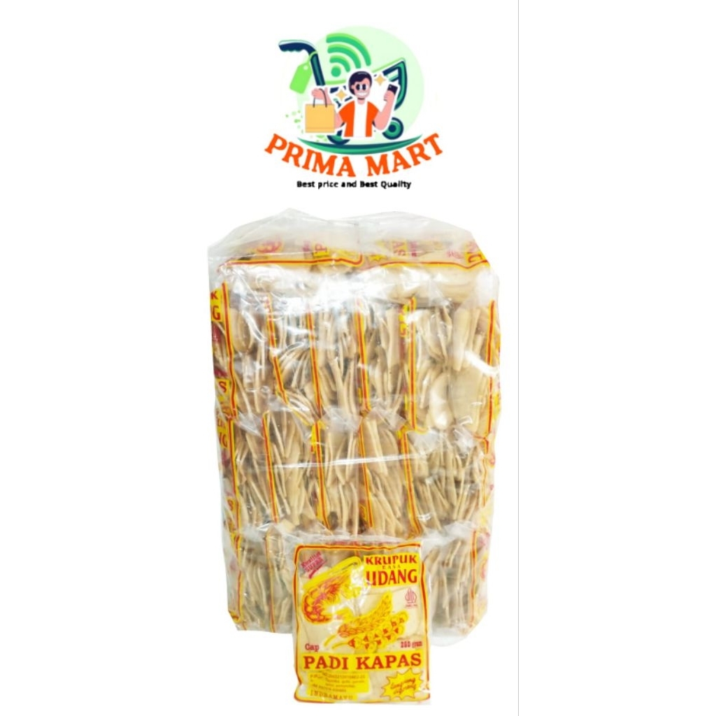 Kerupuk udang cap padi kapas ( 1 bal isi 20 pack @250gram )